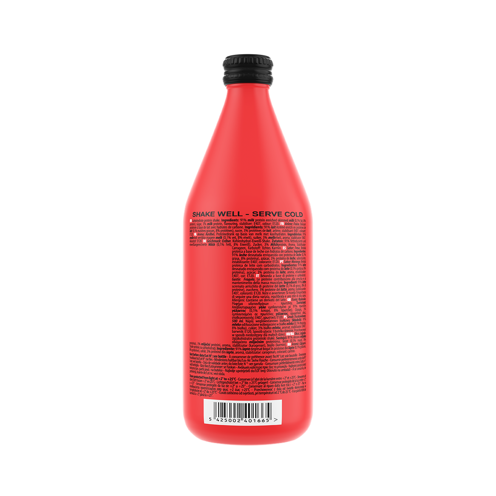 PROTEIN SHAKE  glass bottle - Strawberry - 500 ml