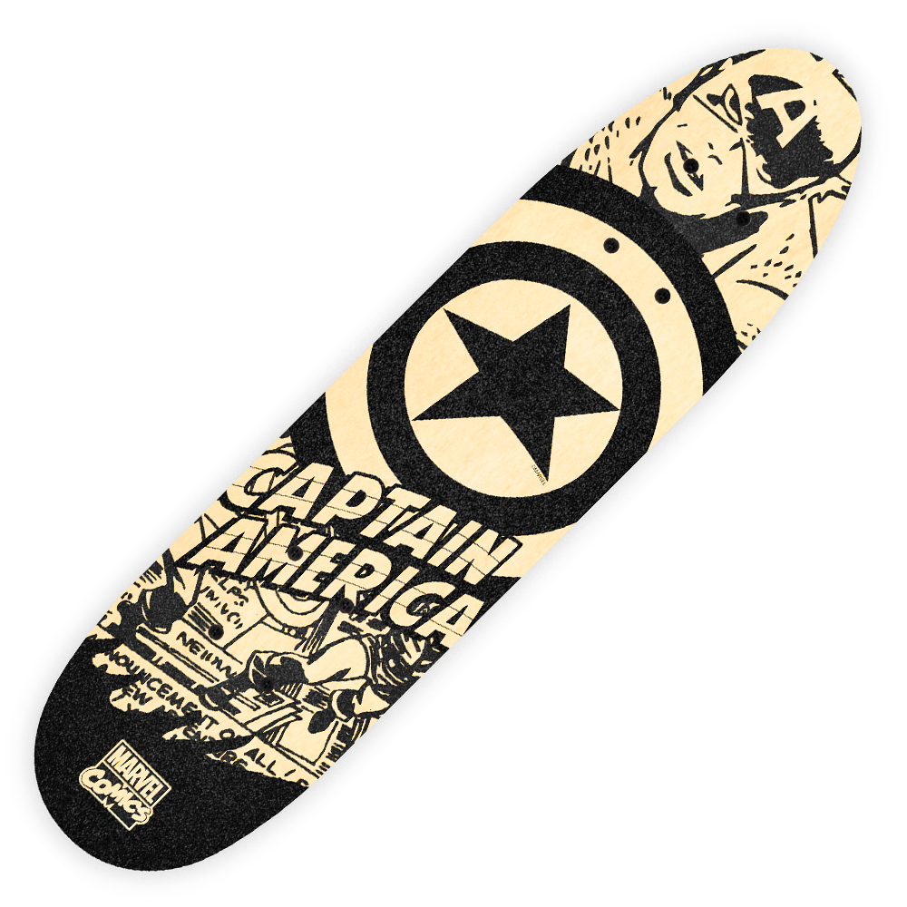 WOODEN SKATEBOARD 24" x 5,9" /61 x 15cm CAPTAIN AMERICA