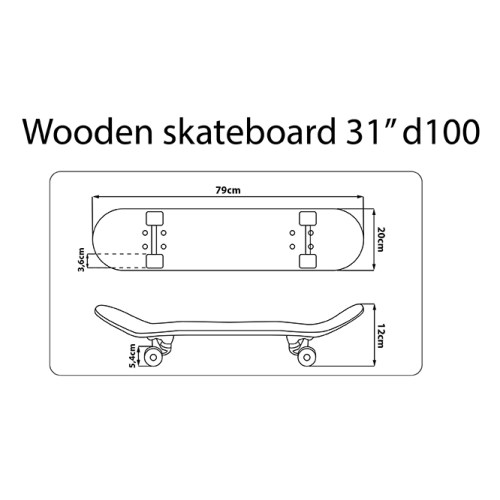 WOODEN SKATEBOARD 31'' x 8'' /70 x 20cm Mandalorian