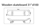 WOODEN SKATEBOARD 31'' x 8'' /70 x 20cm Minnie Mouse