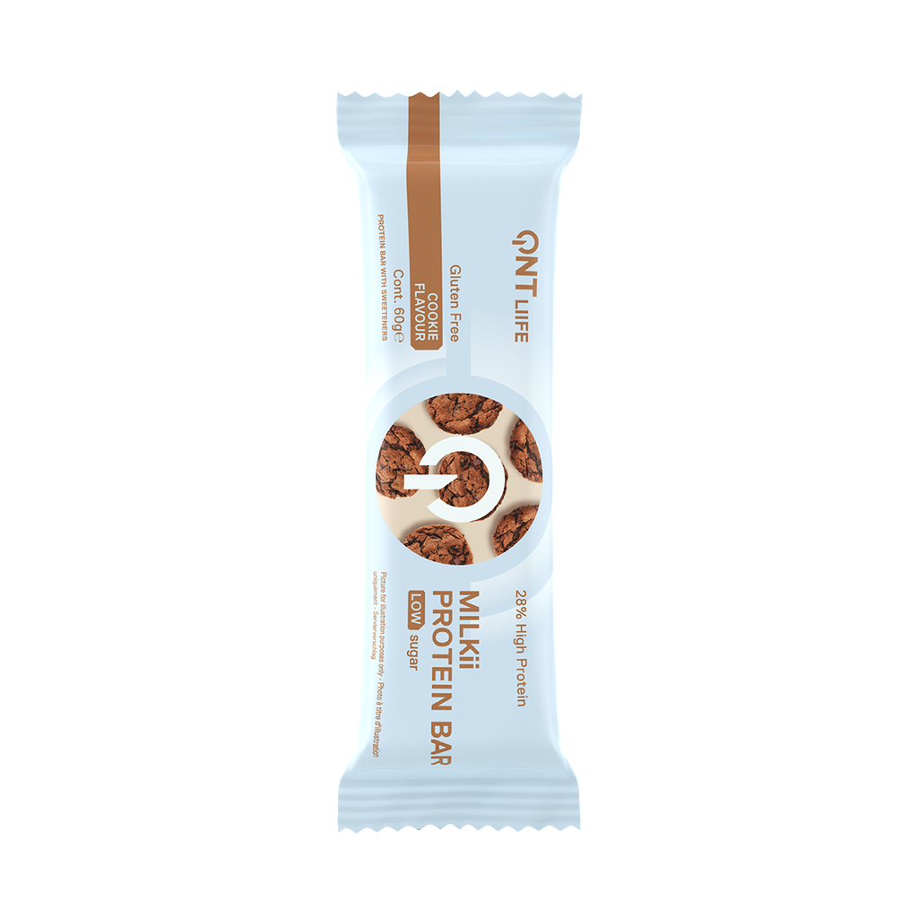 QNT LIIFE - Milkii Protein Bar - Low Sugar - Cookie - 12 x 60g