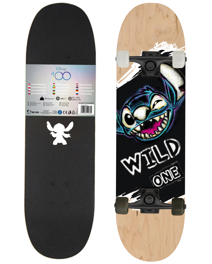 WOODEN SKATEBOARD 31'' x 8'' /70 x 20cm Stich