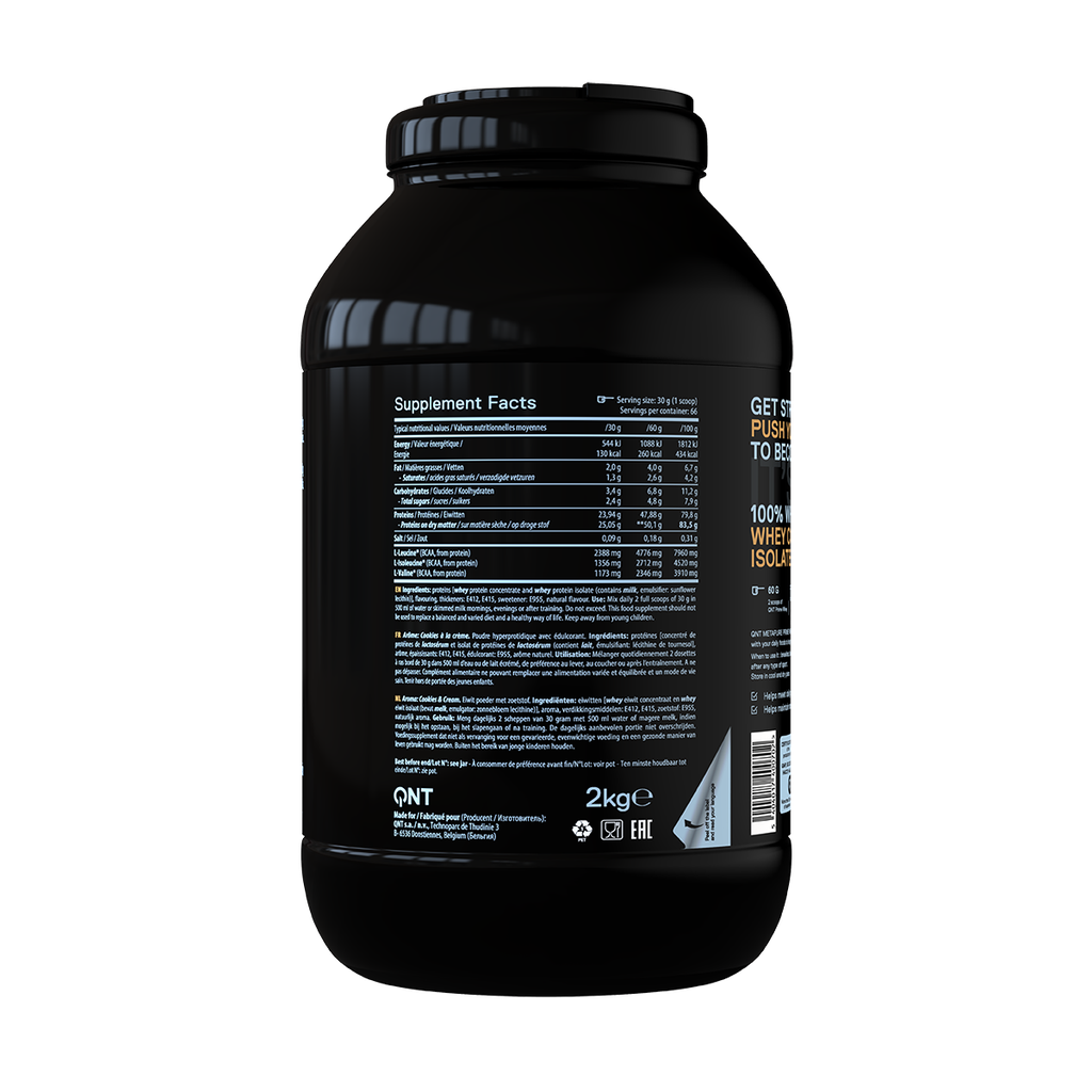 PRIME WHEY -  100 % Whey Isolate & Concentrate Blend - Cookies & Cream - 2 kg