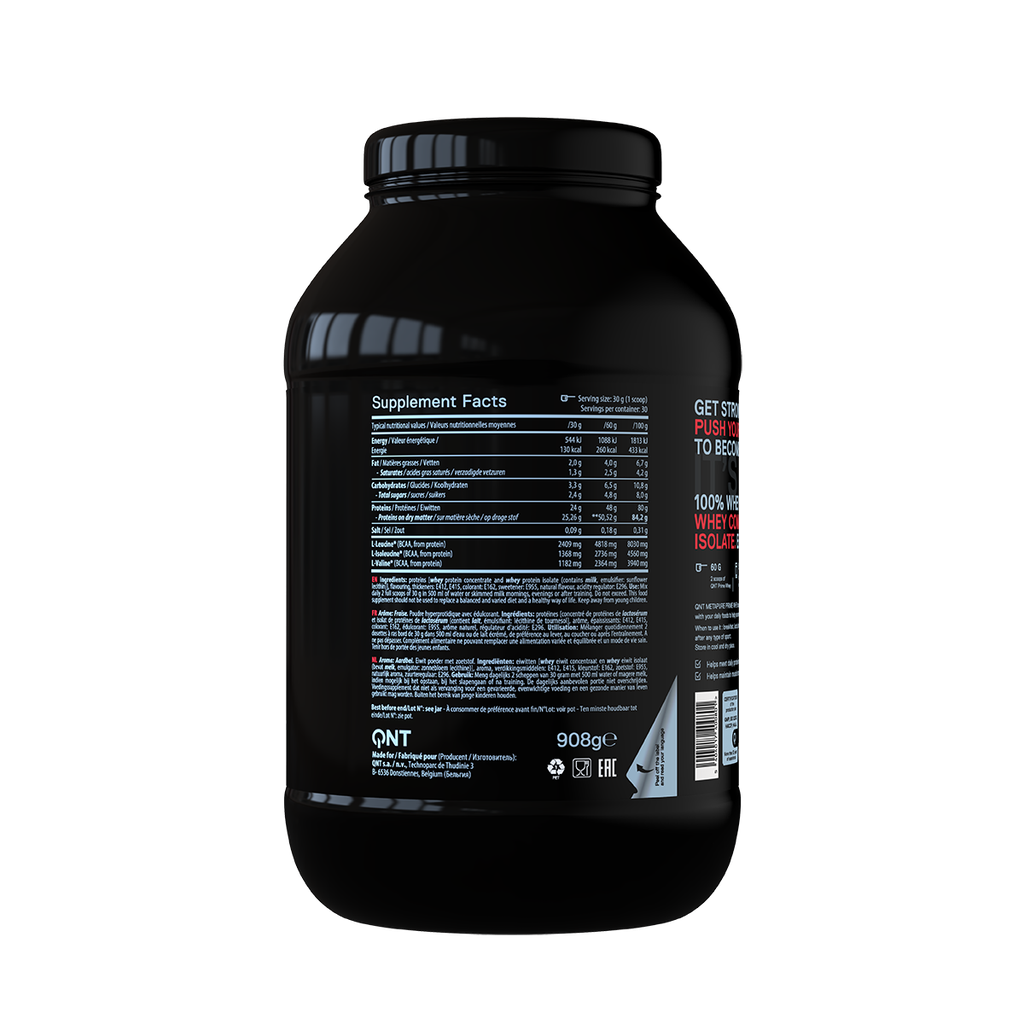 PRIME WHEY -  100 % Whey Isolate & Concentrate Blend - Strawberry - 908 g