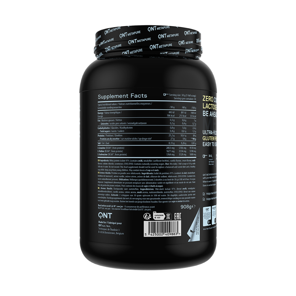 METAPURE  -  WHEY ISOLATE ZERO - Vanilla - 908 g
