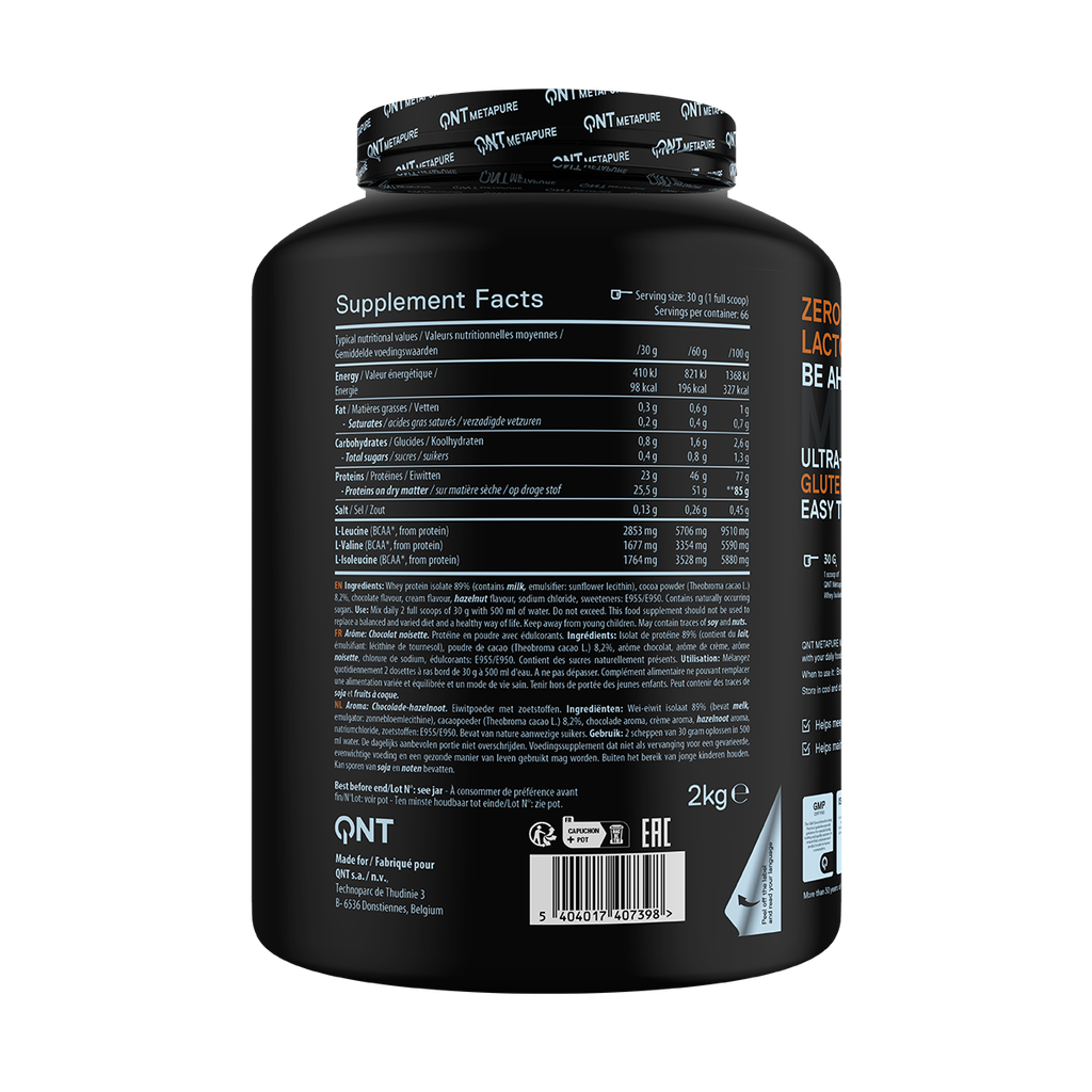 METAPURE Whey Isolate Zero Chocolate Hazelnut - 2 kg
