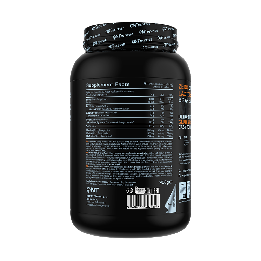 METAPURE Whey Isolate Zero Chocolate Hazelnut - 908 g