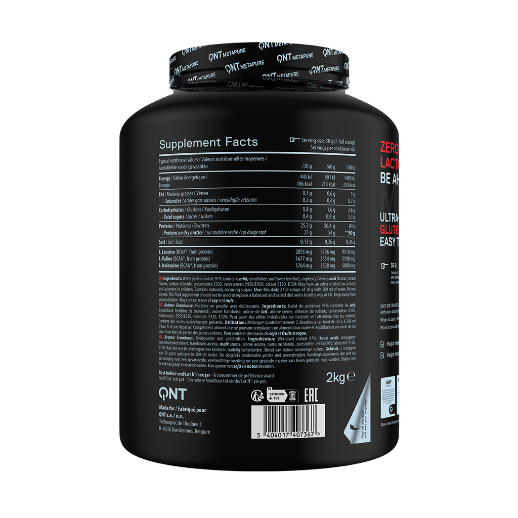 METAPURE Whey Isolate Zero Raspberry - 2 kg