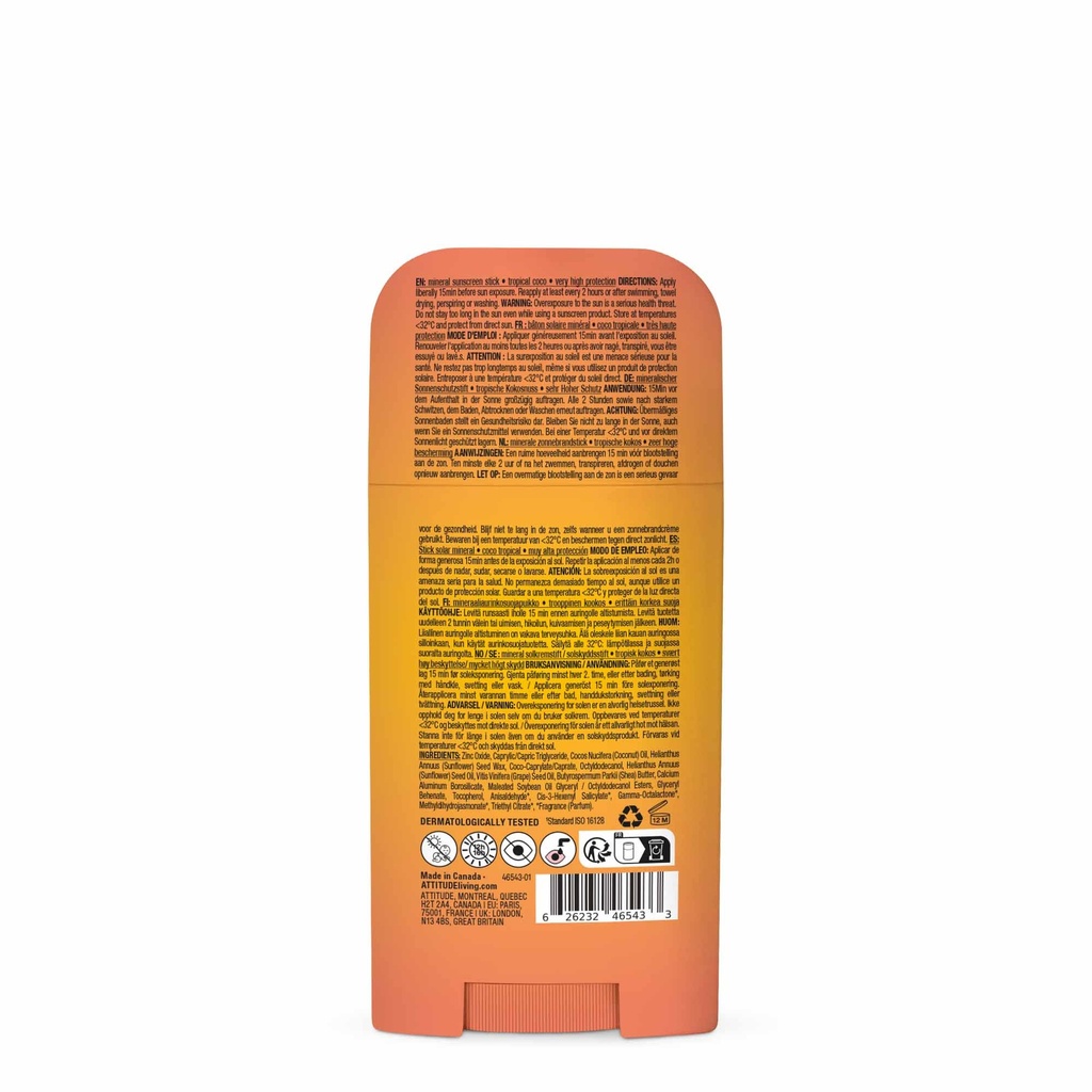 Mineral sunscreen Stick Face & Body - SPF 50 - tropicale coco