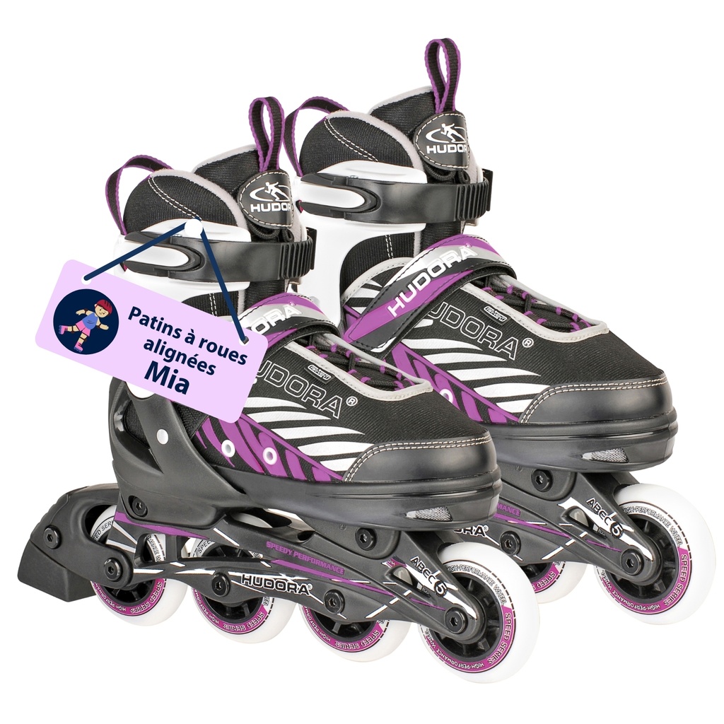 Inline Skates -  Mia - Schwarz/Lila - Gr. 29-32