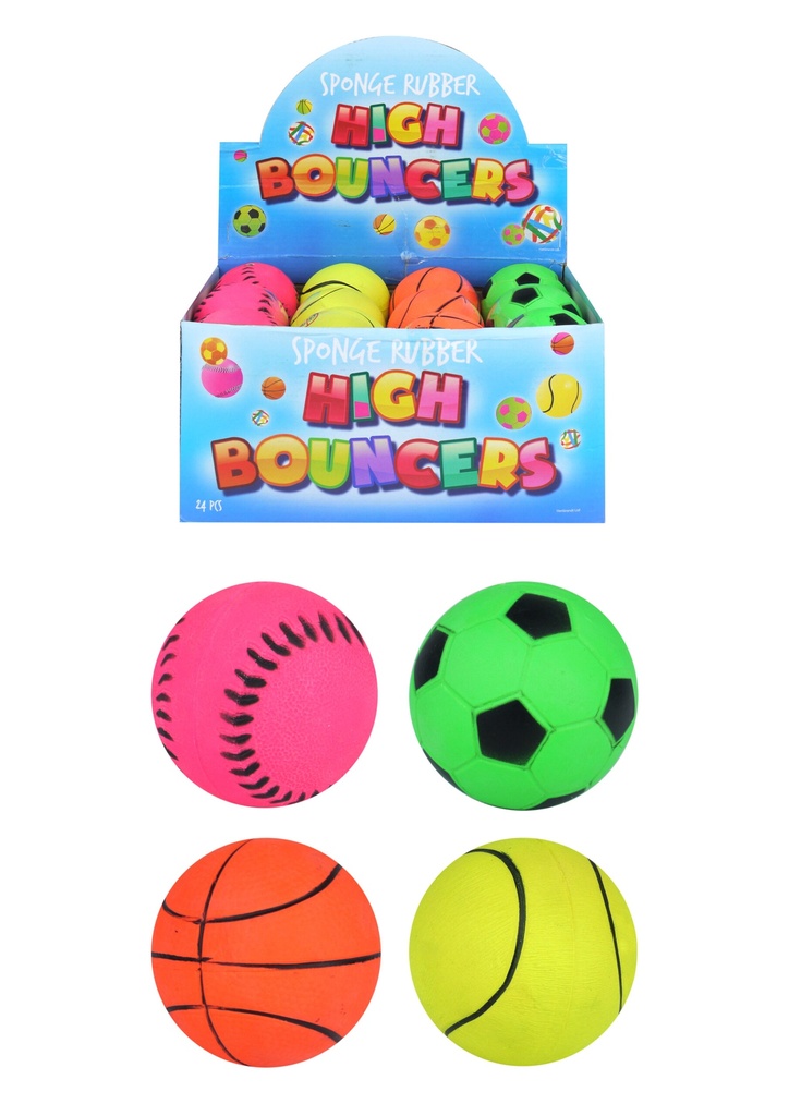 High Bounce Mini Sports Balls (6.2cm) - 4 Assorted Designs