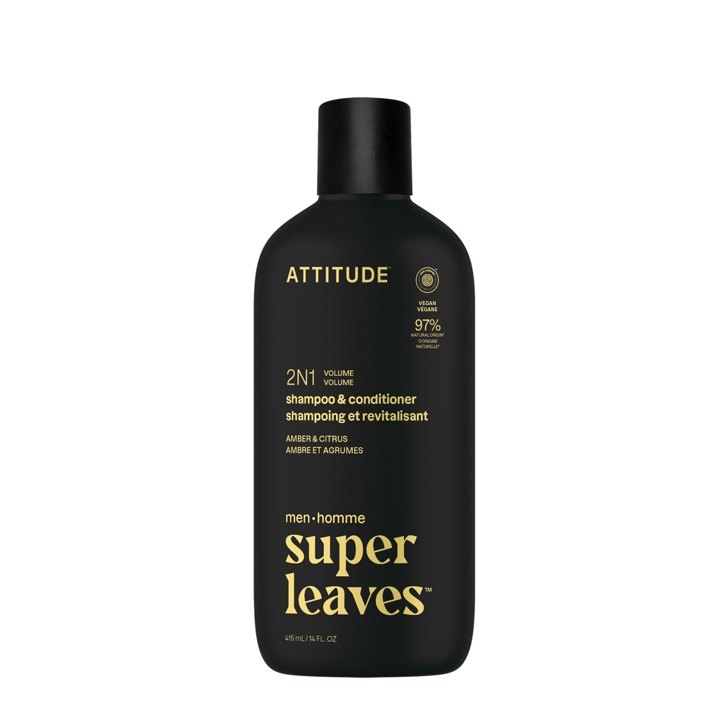 Super leaves 2-in-1 Shampoo & Conditioner Volume - Amber & citrus 415 ml