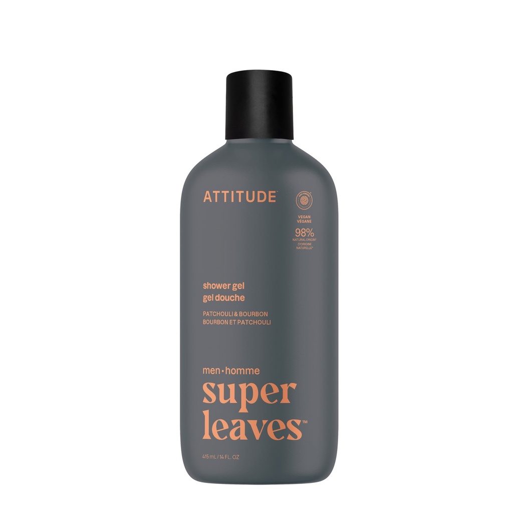 Super leaves men Shower Gel - Patchouli & Bourbon 415 ml