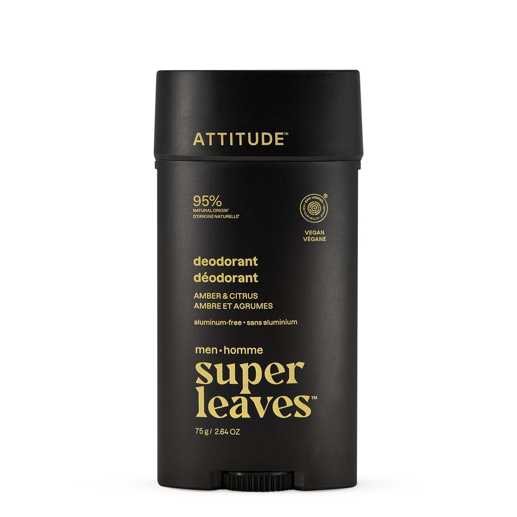 Super leaves men Deodorant - Amber & citrus 75 gr