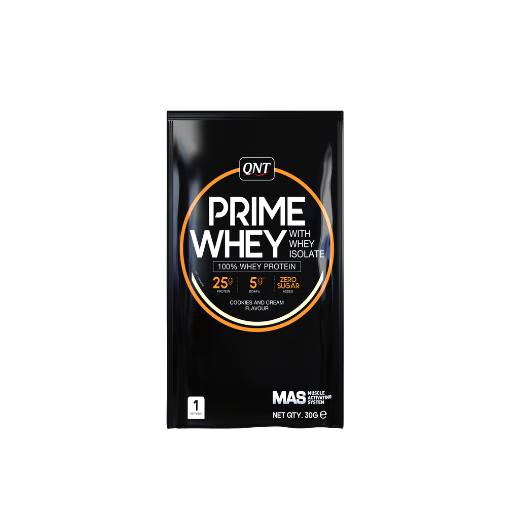 PRIME WHEY-  100 % Whey Isolate & Concentrate Blend - BOX Cookies & Cream - 15 x30 g