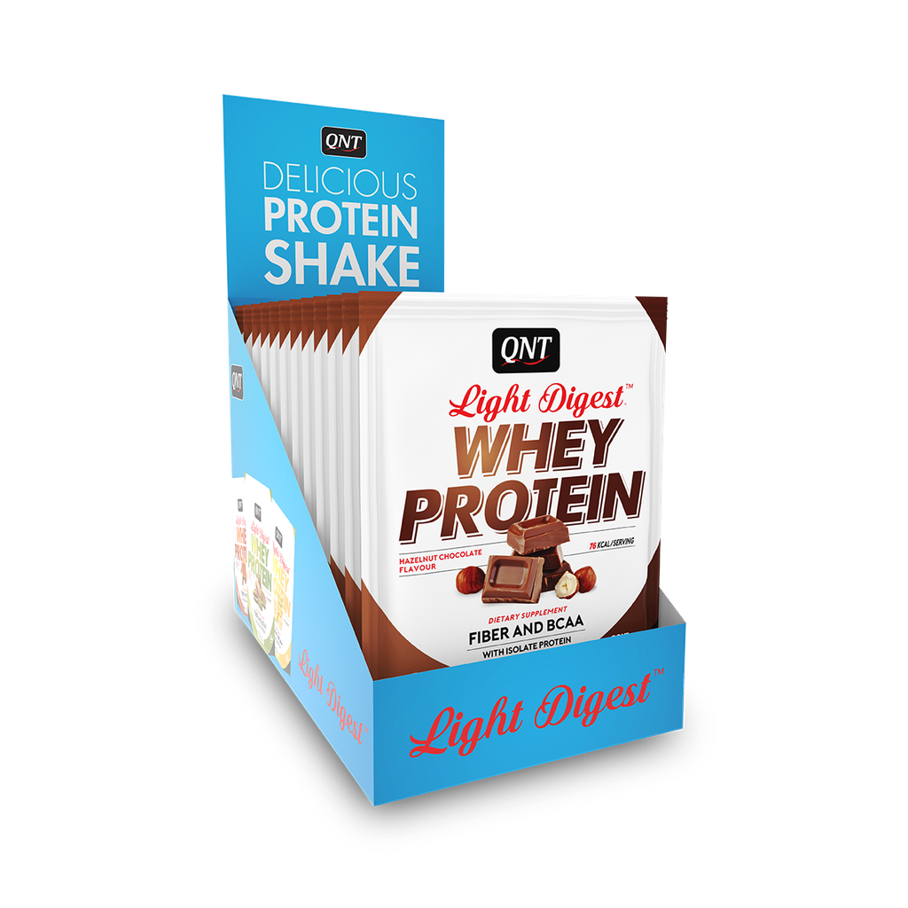 LIGHT DIGEST WHEY PROTEIN BOX - Hazelnut Chocolate - 12 x 40 g