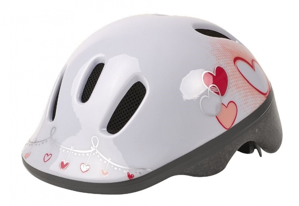 HEARTY HELMETS OUT-MOLD WHITE-PINK 44/48cm XXS