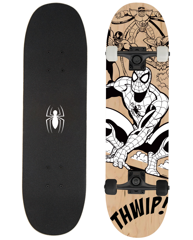 WOODEN SKATEBOARD 31'' x 8'' /70 x 20cm Spiderman