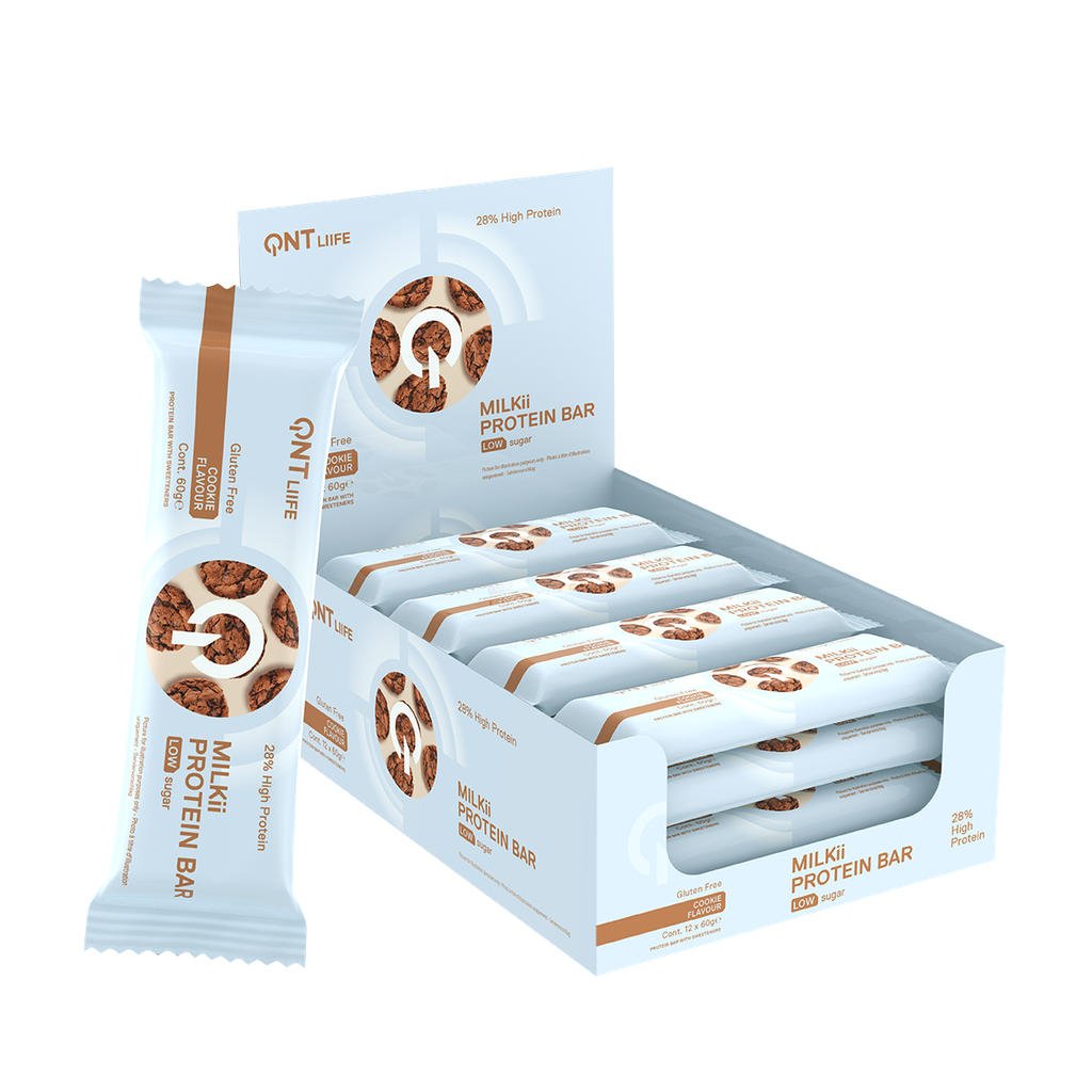 QNT LIIFE - Milkii Protein Bar - Low Sugar - Cookie - 12 x 60g