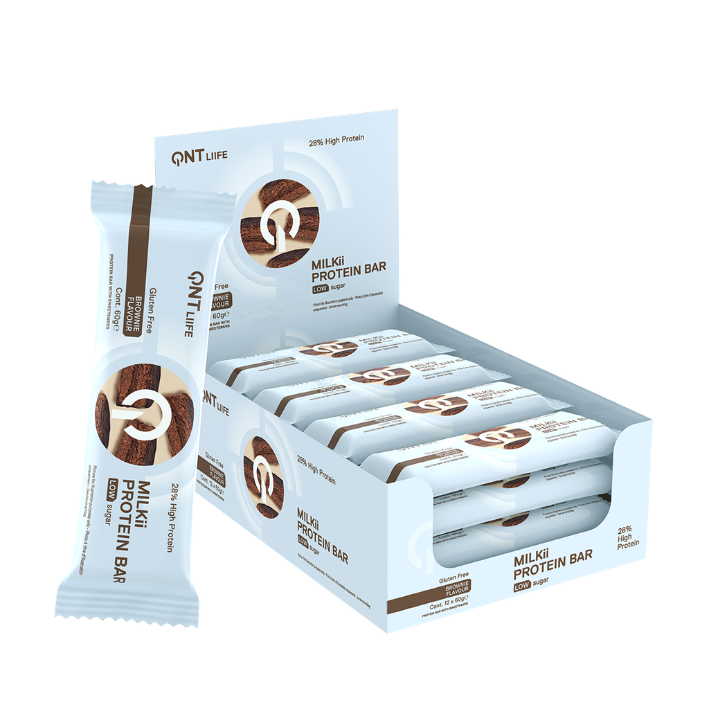 QNT LIIFE - Milkii Protein Bar - Low Sugar - Brownie - 12 x 60g