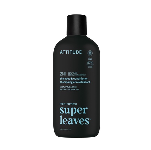 [11712] Super leaves 2-in-1 Shampoo & Conditioner Scalp care - Eucalyptus & Sage 415 ml