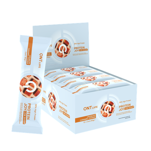 [QNT1235] Protein Joy 36% Low Sugar - Crunchy Caramel Cookie Dough - 12 x 60 g