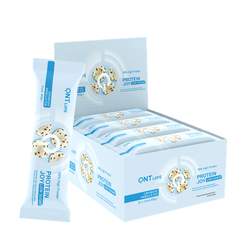 [QNT1237] Protein Joy 38% Low Sugar - Crunchy Vanilla Ice - 12 x 60 g