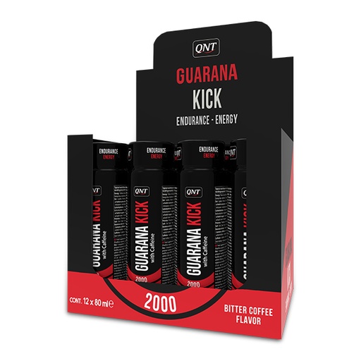 [QNT1273] GUARANA KICK 2000 mg SHOT - Bitter Coffee - with Guarana + Caffeine  - 12 x 80 ml