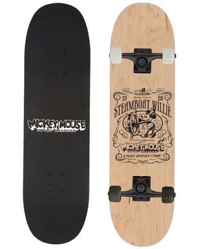 [59190] WOODEN SKATEBOARD 31'' x 8'' /70 x 20cm Mickey Mouse Steamboat