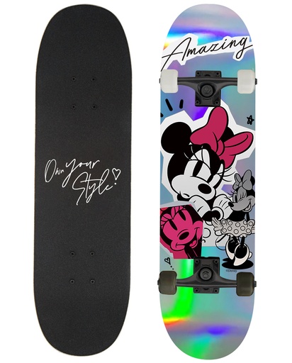 [59197] WOODEN SKATEBOARD 31'' x 8'' /70 x 20cm Minnie Mouse