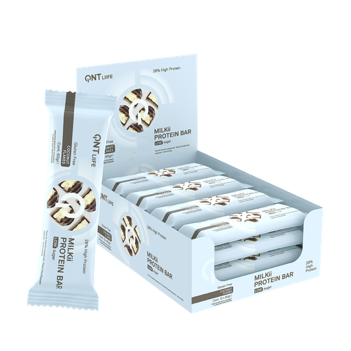 [QNTLIIFE009] QNT LIIFE - Milkii Protein Bar - Low Sugar - Coconut flakes - 12 x 60g