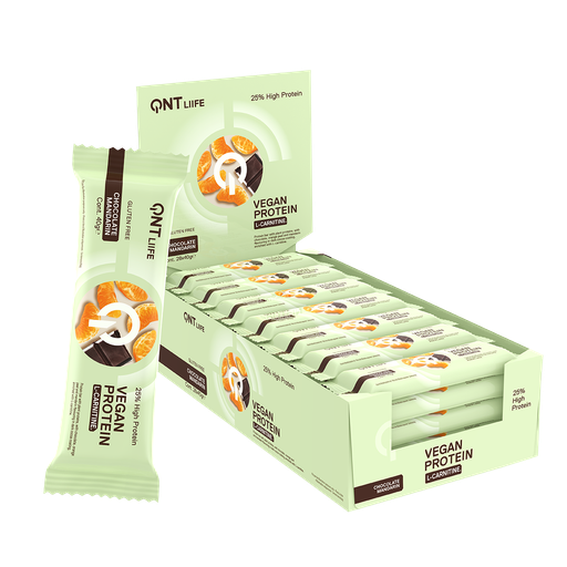 [QNTLIIFE006] QNT LIIFE - Protein Vegan Bar + L-Carnitine - Chocolate Mandarin - 28 x 40g